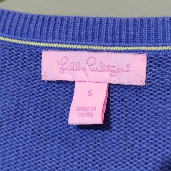 Lilly Pulitzer Womens Yellow Blue Striped Sweater Size Small - Picture 4 of 5